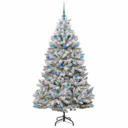 Berkfield Home Elegant Artificial Christmas Tree Green & White 180 cm PVC & Metal - thumbnail 4