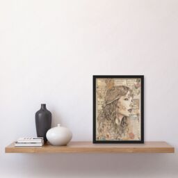 Artery8 Upcycled Music Book Page Singer Portrait Illustration Artwork Framed Wall Art Print A4 in Black - thumbnail 2