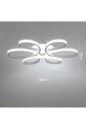 Living and Home 74W Modern Acrylic Petal LED Semi Ceiling Light-58cm in White - thumbnail 6