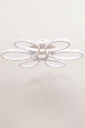 Living and Home 74W Modern Acrylic Petal LED Semi Ceiling Light-58cm in White - thumbnail 4