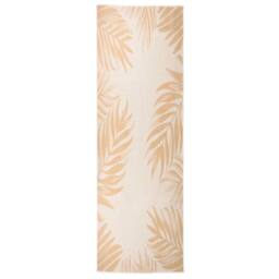 Berkfield Home Outdoor Flatweave Rug 80x250 cm Leaf Pattern in Tan - Size: 100 cm diameter - thumbnail 2