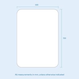 Nes Home Bathroom Modern LED Mirror With Battery Powered Button Switch 500 x 700mm in Silver - thumbnail 6