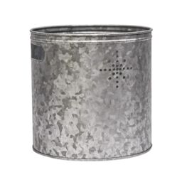 Ivyline Indoor Planter with Star in Galvanised Steel H28Cm W28Cm in Grey - thumbnail 1