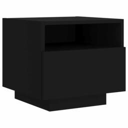Berkfield Home Decorative Bedside Cabinets with LED Lights 2 pcs Black 40x39x37 cm - Size: 40 x 39 x 37 cm - thumbnail 7