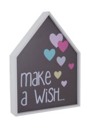 Orsina Make A Wish LED Light Box, Kids Night Light With Pastel Heart Design, Wall Mountable House-Shaped Light in Purple - thumbnail 2