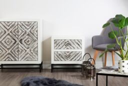 Orsina Raya Large Nickel Stripe Lantern in Silver - thumbnail 3