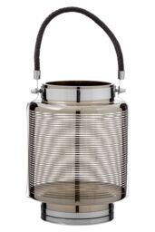 Orsina Raya Large Nickel Stripe Lantern in Silver