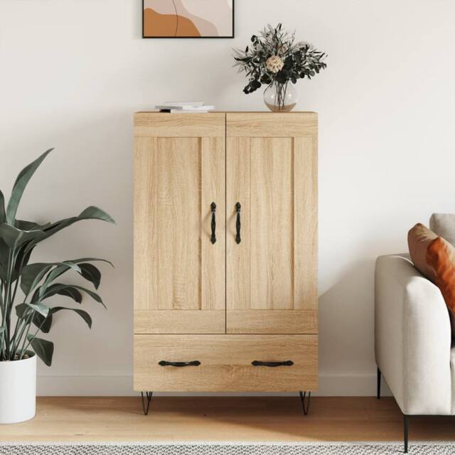 Berkfield Home Highboard Sonoma Oak 69.5x31x115 cm Engineered Wood in Natural - image 1