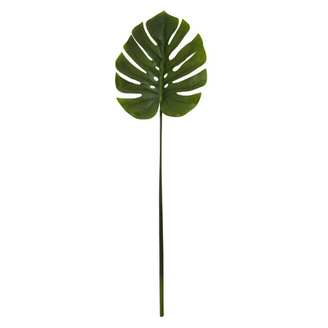 Orsina Monstera Palm Stem - 109cm Green, Large Faux Leaf With Lifelike Texture & Bold Tropical Look, Adds Height in Green - image 1