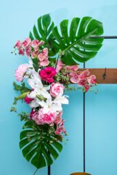 Orsina Monstera Palm Stem - 109cm Green, Large Faux Leaf With Lifelike Texture & Bold Tropical Look, Adds Height in Green - thumbnail 6