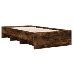 Berkfield Home Bed Frame Frame Smoked Oak 75x190 cm Small Single Wood in Brown - thumbnail 7