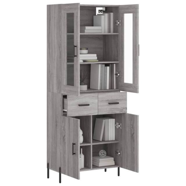 Berkfield Home Highboard Grey Sonoma 69.5x34x180 cm Engineered Wood - image 1
