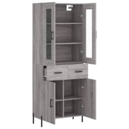 Berkfield Home Highboard Grey Sonoma 69.5x34x180 cm Engineered Wood - thumbnail 4