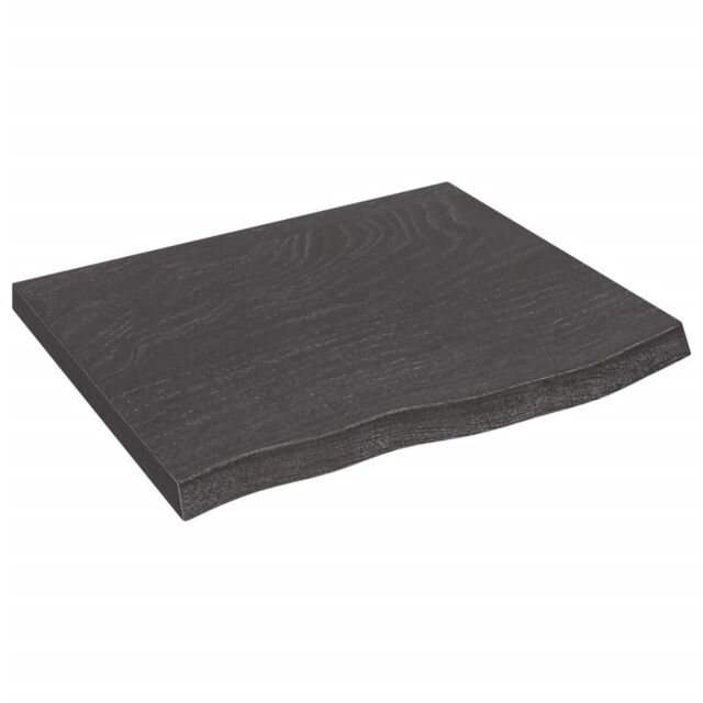 Berkfield Home Wall Shelf Dark Grey 60x50x(2-4) cm Treated Solid Wood Oak in Brown - image 1