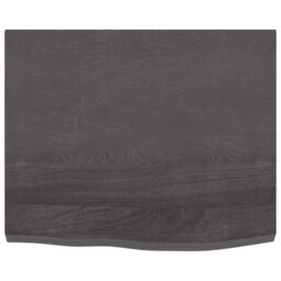Berkfield Home Wall Shelf Dark Grey 60x50x(2-4) cm Treated Solid Wood Oak in Brown - thumbnail 2