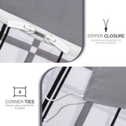 Grace Premium Microfiber Reversible Double Duvet Set Ultrasoft Bedding in White - Size: Single - thumbnail 9