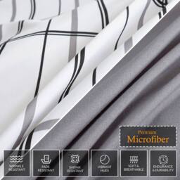Grace Premium Microfiber Reversible Double Duvet Set Ultrasoft Bedding in White - Size: Single - thumbnail 8