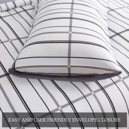 Grace Premium Microfiber Reversible Double Duvet Set Ultrasoft Bedding in White - Size: Single - thumbnail 7