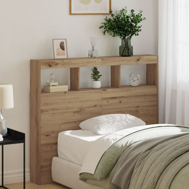 Berkfield Home Artisan Oak Headboard Artisan oak Engineered wood 120 x 17 x 102 cm in Brown - image 1