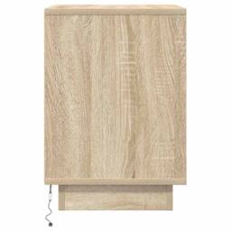 Berkfield Home Durable Bedside Cabinets with LED Lights¬†2 pcs Sonoma Oak 38x34x50 cm in Light Oak - Size: 38 x 34 x 50 cm - thumbnail 9