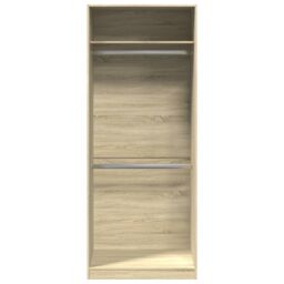 Berkfield Home Wardrobe Sonoma Oak 80x50x200 cm Engineered Wood in Brown - Size: 80 x 50 x 200 cm - thumbnail 4