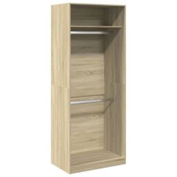 Berkfield Home Wardrobe Sonoma Oak 80x50x200 cm Engineered Wood in Brown - Size: 80 x 50 x 200 cm - thumbnail 2