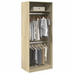 Berkfield Home Wardrobe Sonoma Oak 80x50x200 cm Engineered Wood in Brown - Size: 80 x 50 x 200 cm - thumbnail 1