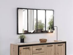 Vente-unique Industrial Metal Window Mirror - L140 X H75 Cm - Black - MAASTRICHT - thumbnail 1