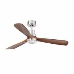 Lantau Large Led Matt Nickel Ceiling Fan With DC Motor 15W 3000K 6 Speed