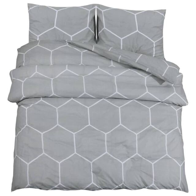 Berkfield Home Duvet Cover Set Grey 140x200 cm Cotton - image 1