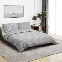Berkfield Home Duvet Cover Set Grey 140x200 cm Cotton - thumbnail 2