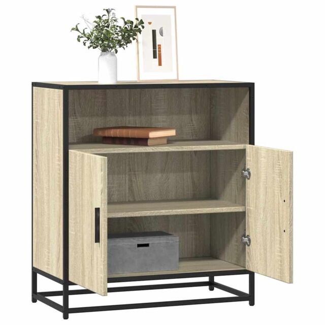 Berkfield Home Sideboard Sonoma Oak 68x35x76 cm Engineered Wood in Brown - Size: 68 x 35 x 76 cm - image 1