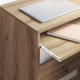 Berkfield Home Computer Desk Artisan Oak Engineered Wood Standard Simple in Brown - thumbnail 4