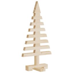 Berkfield Home Wooden Christmas Tree for Decoration 60 cm Solid Wood Pine in Brown - thumbnail 6