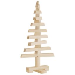 Berkfield Home Wooden Christmas Tree for Decoration 60 cm Solid Wood Pine in Brown - thumbnail 3