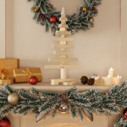Berkfield Home Wooden Christmas Tree for Decoration 60 cm Solid Wood Pine in Brown