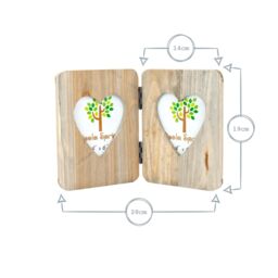 "Nicola Spring Rustic Hearts Folding 2 Photo Frames - 4 x 6"" - Pack of 5 in Natural" - thumbnail 3