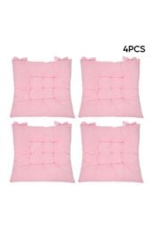 Living and Home Set of 4 Comfortable Square Chair Cushions in Pink