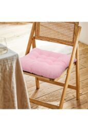 Living and Home Set of 4 Comfortable Square Chair Cushions in Pink - thumbnail 3