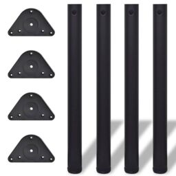 Berkfield Home 4 Height Adjustable Table Legs Black 710 mm - thumbnail 1