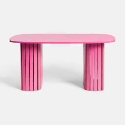 OHS Madison Ribbed Long Coffee Table Living Room Office End Side Table in Bright Pink - thumbnail 3