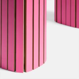 OHS Madison Ribbed Long Coffee Table Living Room Office End Side Table in Bright Pink - thumbnail 5