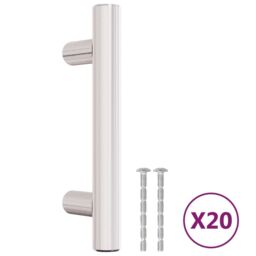 Berkfield Home Cabinet Handles 20 pcs Silver 64 mm Stainless Steel - thumbnail 2
