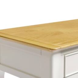 FurnitureboxUK Belle 2 Drawer Solid Oak Wood & Cream Console Table - thumbnail 5