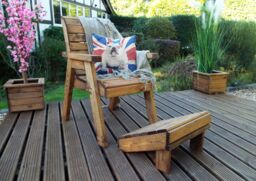 Charles Taylor Trading One Seater Lounger in Brown - thumbnail 2