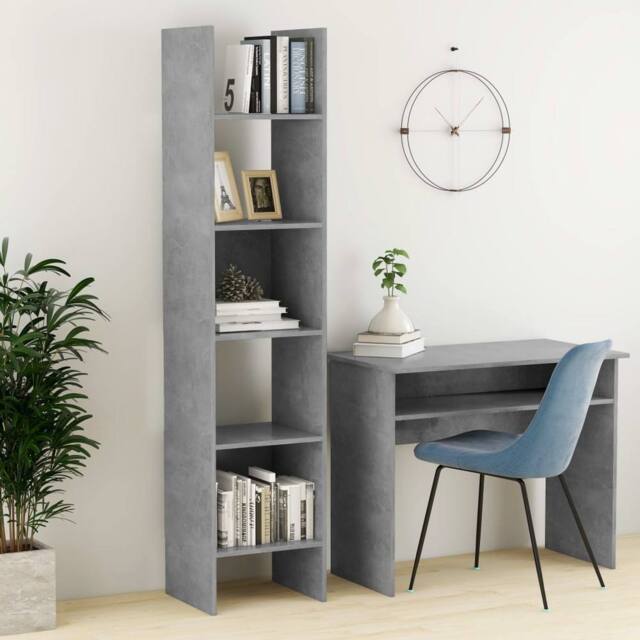 Berkfield Home Book Cabinet Concrete Grey 40x35x180 cm Engineered Wood - Size: 40 x 35 x 180 cm - image 1