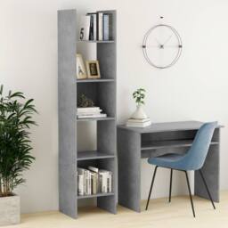 Berkfield Home Book Cabinet Concrete Grey 40x35x180 cm Engineered Wood - Size: 40 x 35 x 180 cm - thumbnail 1