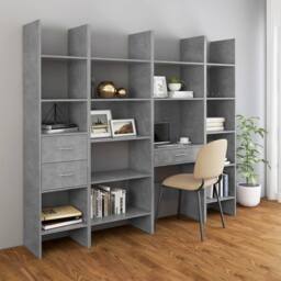 Berkfield Home Book Cabinet Concrete Grey 40x35x180 cm Engineered Wood - Size: 40 x 35 x 180 cm - thumbnail 6