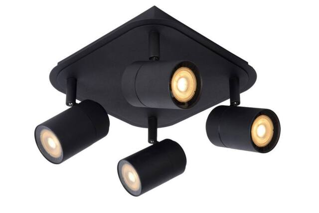 Lucide 'LENNERT' Dimmable Rotatable Stylish Bathroom Ceiling Spotlight GU10 in Black - image 1