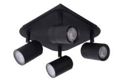 Lucide 'LENNERT' Dimmable Rotatable Stylish Bathroom Ceiling Spotlight GU10 in Black - thumbnail 2